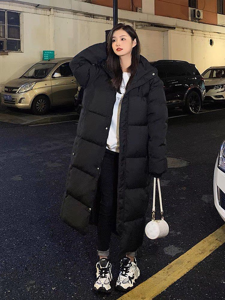 Long black puffer jacket korean new arrivals