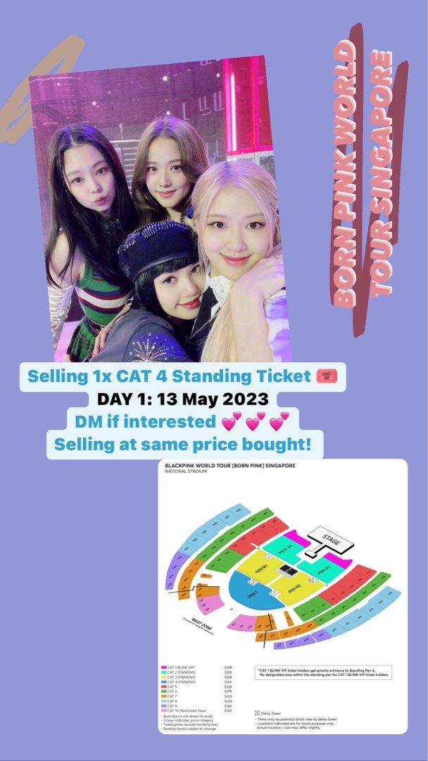 Blackpink Standing Ticket Cat 4, Tickets & Vouchers, Event Tickets on Carousell