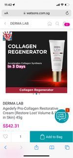 BNIB Derma Lab Agedefy Pro-Collagen Restorative Cream (Restore Lost Volume & Density in Skin) 45g