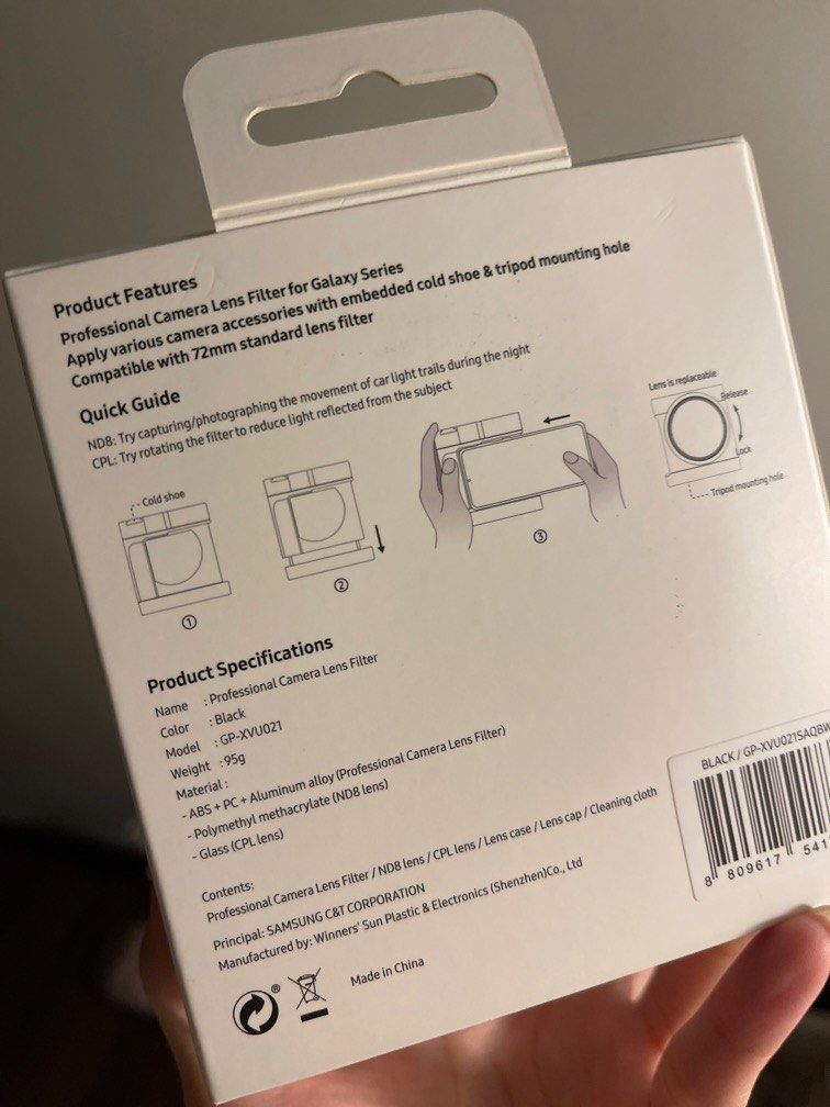 Camera filter (Category: Samsung) located in Kuala Lumpur. Submitted by loccomama (Listing ID 1214090136, Image 2). Description: Brand new and sealed in box.