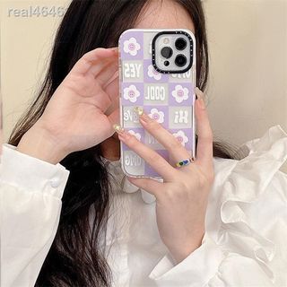 CASETiFY 紫色格紋小花 MagSafe 兼容強悍防摔手機殼