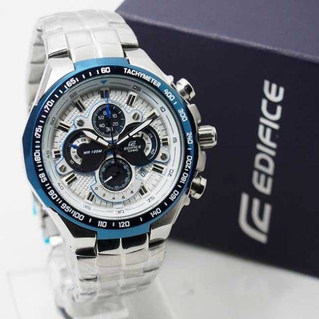 Casio silver hotsell blue watch