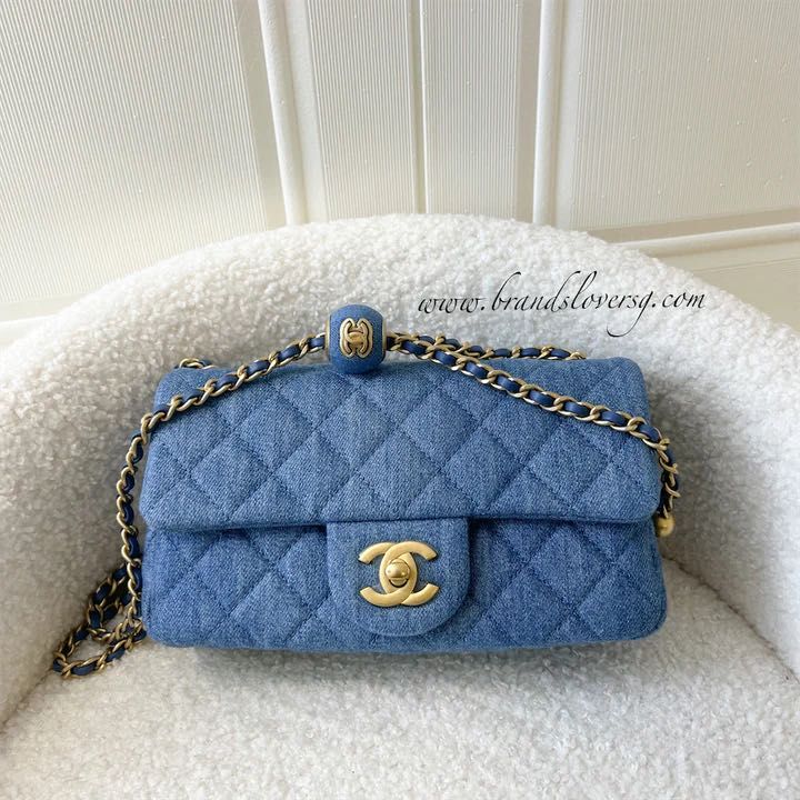 ✖️SOLD✖️ Chanel Mini Rectangle in Denim Pearl Crush AGHW, Luxury, Bags &  Wallets on Carousell