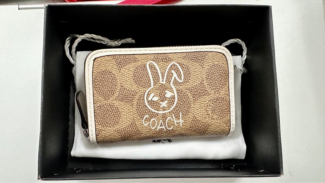 Lunar New Year Small Zip Around Card Case With Rabbit - Coach