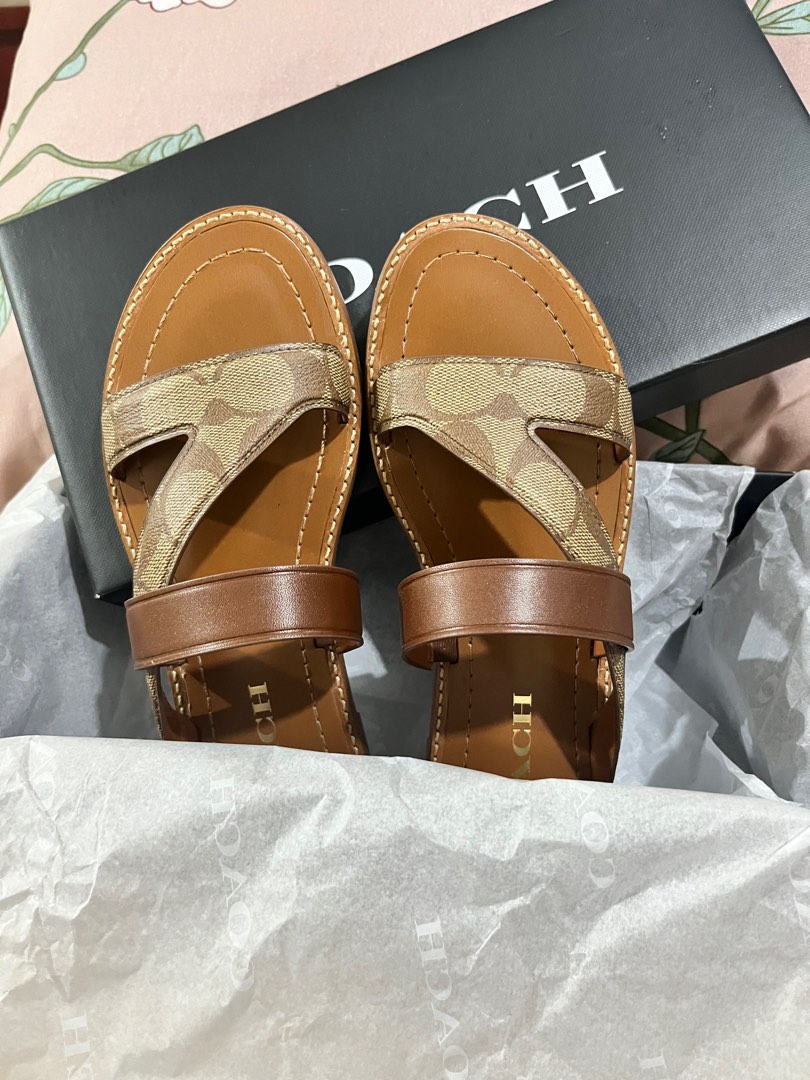 COACH SANDALS, Women's Fashion, Footwear, Flats & Sandals on Carousell
