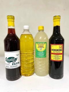CONDIMENTS SET🌟  ✅ 1 liter vinegar ✅ 1 liter oil ✅ 750ml soysauce ✅ 750ml fish sauce / patis