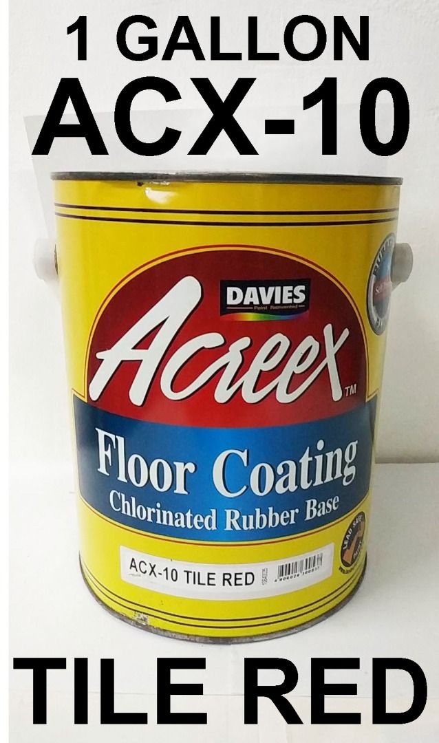 DAVIES ACREEX FLOOR COATING ACX10 TILE RED CHLORINATED RUBBER BASE