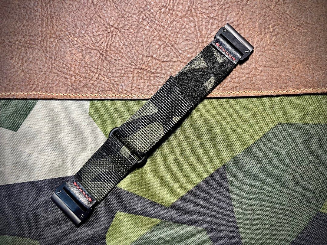 For Garmin Fenix and Tactix Multicam Black Velcro strap
