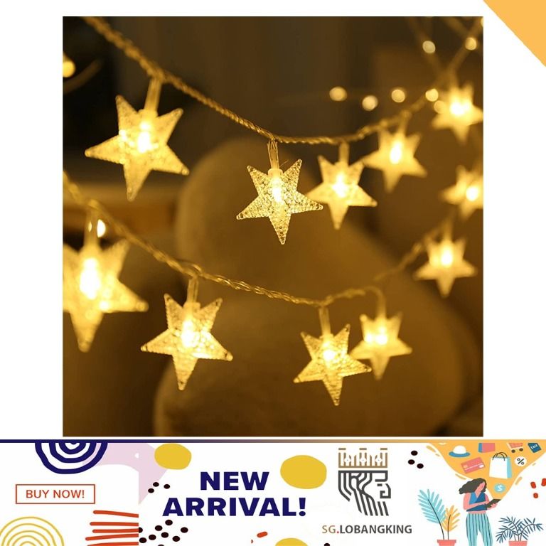 FREE DELIVERY] CESOF Star String Lights, 10 FT 20 LED Twinkle