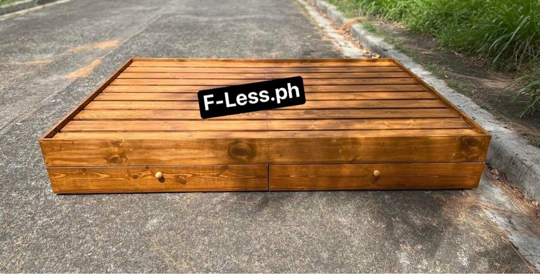 Full Double size Bed frame with Pull out drawers• Dark Maple stained wood • (Category: Bed Frames & Mattresses) located in Paranaque City. Submitted by FLess.ph (Listing ID 1214019200, Image 2). Description: Full Double size Bed frame with Pull out drawers• Dark Maple stained wood • 54x75 inches Made to order 10-14 working days lead time Available also in Queen size and King size .