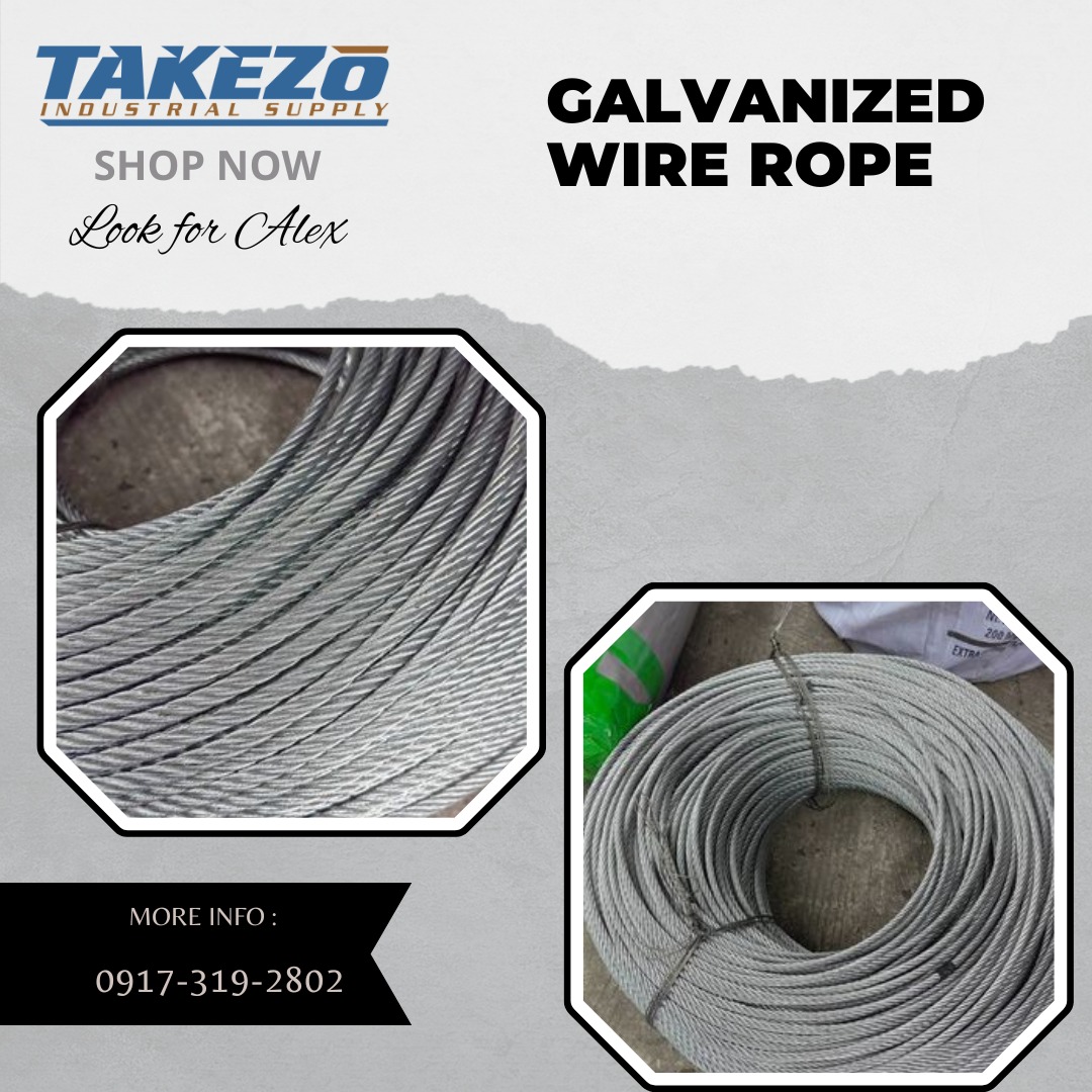 Galvanized Wire Rope (Specs 6x19+IWR, 8mm), Commercial & Industrial