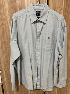 GAP水藍色牛津休閒襯衫