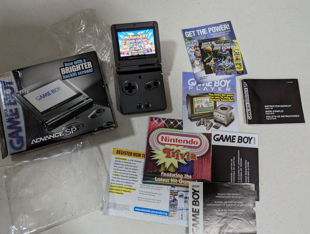 GBA SP boxed graphite complete working but some faults, Video 