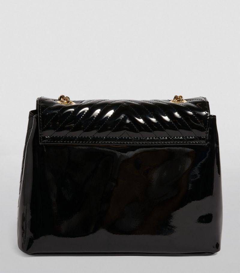 Harrods Patent Chevron Grab Bag