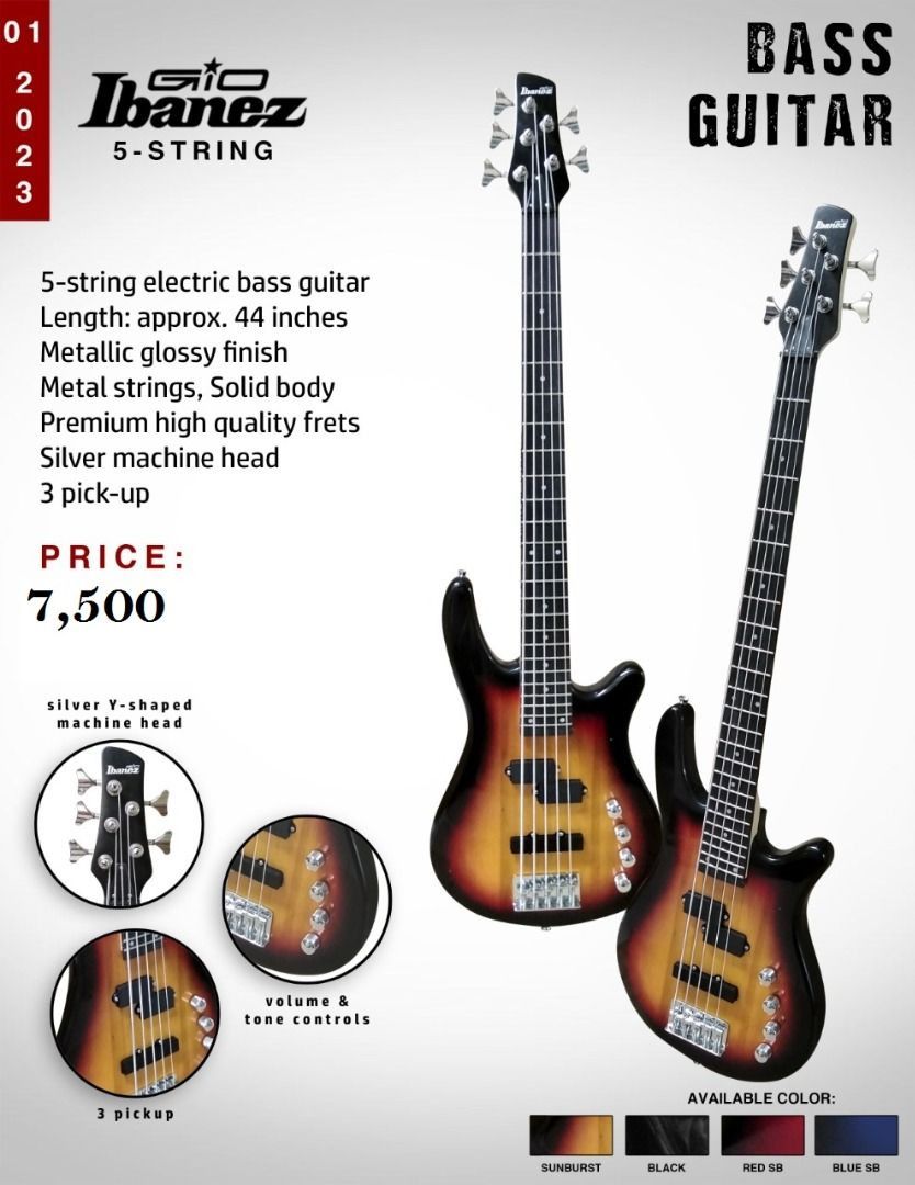 Ibanez 5 Strings Bass guitar, Hobbies & Toys, Music & Media, Musical