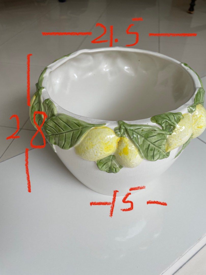 Ikea ceramic planter pot 21cm (with hairline crack 2nd photo