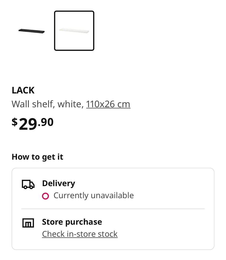 Ikea Lack Wall Shelf, Furniture & Home Living, Furniture, Shelves