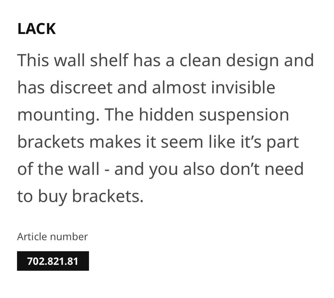 Ikea Lack Wall Shelf, Furniture & Home Living, Furniture, Shelves