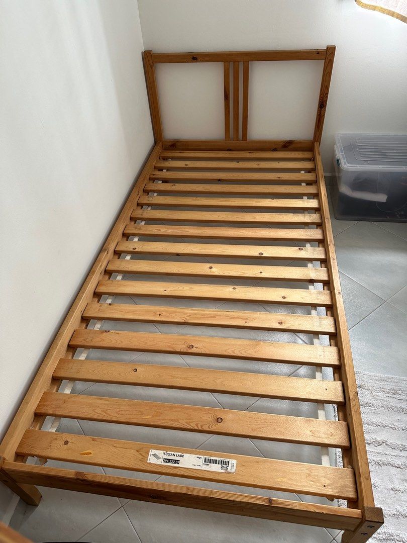 IKEA SINGLE Wooden Bed frame, Furniture & Home Living, Furniture, Bed