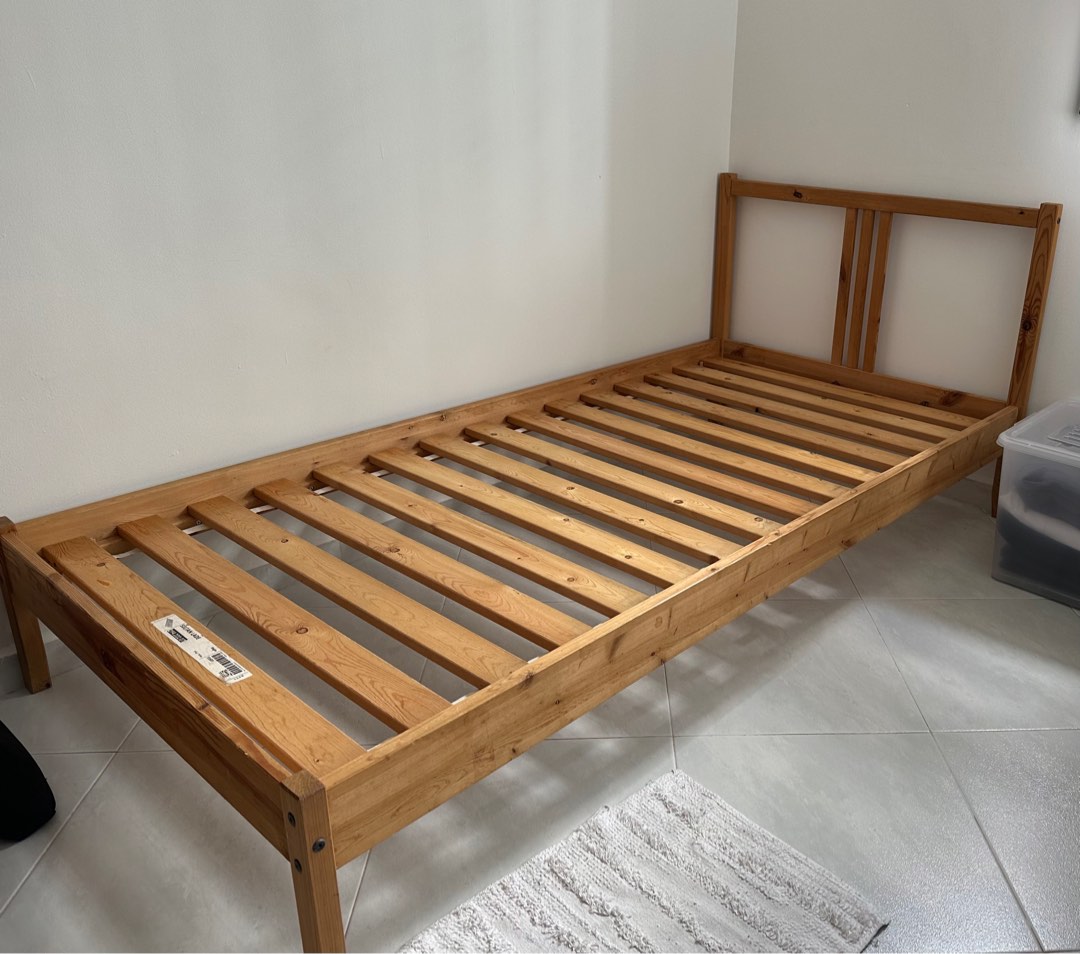 IKEA SINGLE Wooden Bed frame, Furniture & Home Living, Furniture, Bed