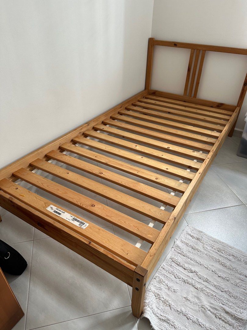 IKEA SINGLE Wooden Bed frame, Furniture & Home Living, Furniture, Bed