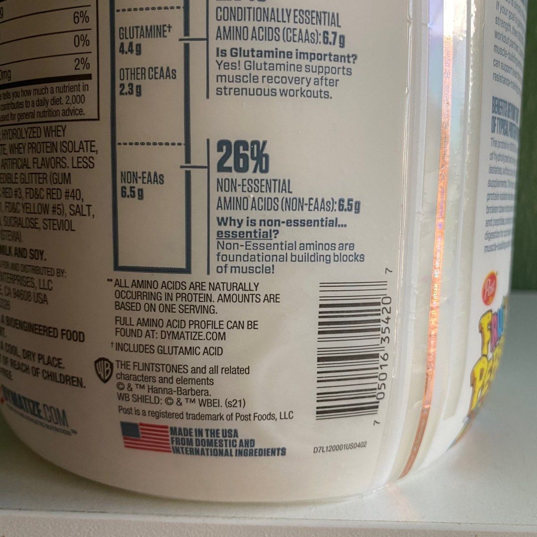 ISO100 Fruity pebbles (19 servings) protein powder, Health ...