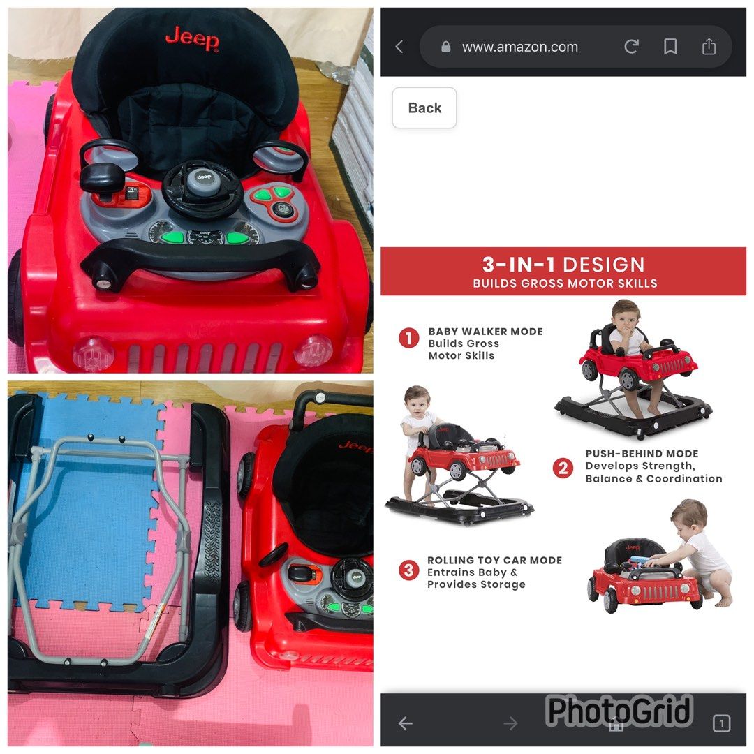 Jeep Classic Wrangler 3-in-1 Walker, Babies & Kids, Infant Playtime on  Carousell
