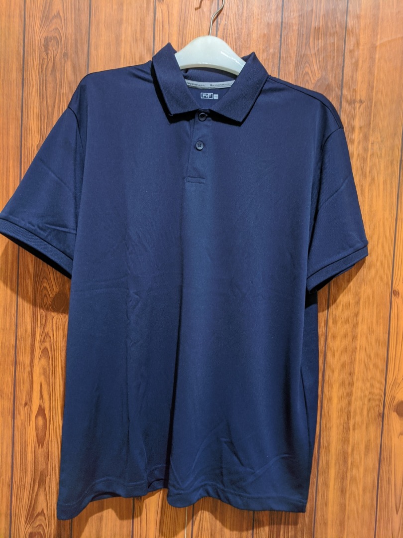 Kaos Polo F2F Biru Dongker Polos, Fesyen Pria, Pakaian Atasan di - Main Image