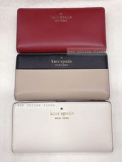 KATE SPADE Slim Bifold Wallet Staci in Red Curran, Colorblock, Parchment & Lilac Moon