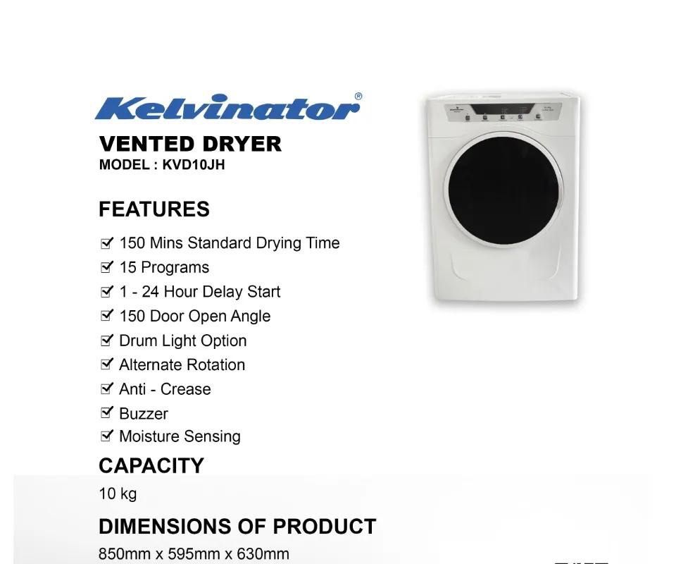 Kelvinator Vented Dryer, TV & Home Appliances, Washing Machines and
