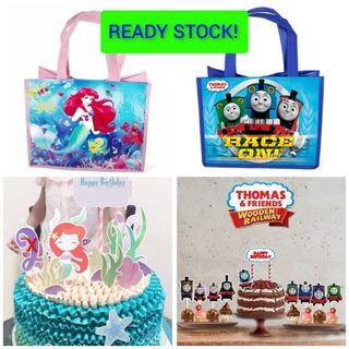 Little Mermaid Thomas & friends goodie bags and cake topper