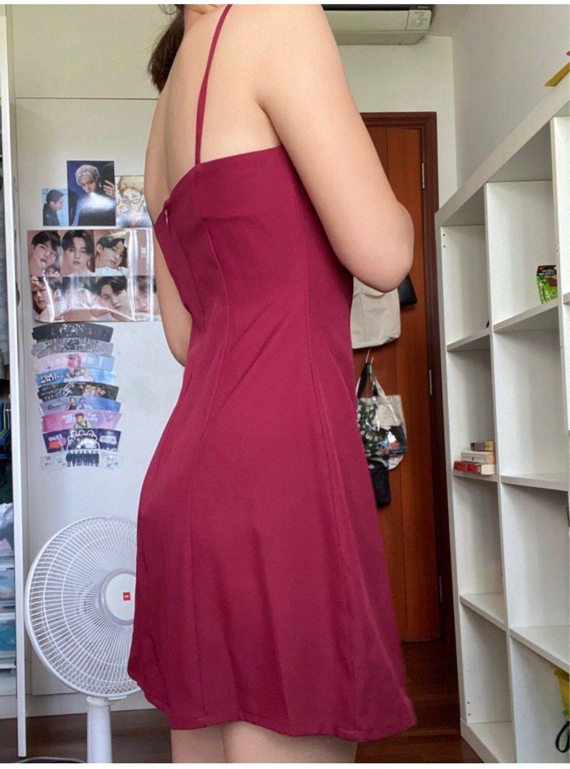 Maroon sleeveless dress cheap