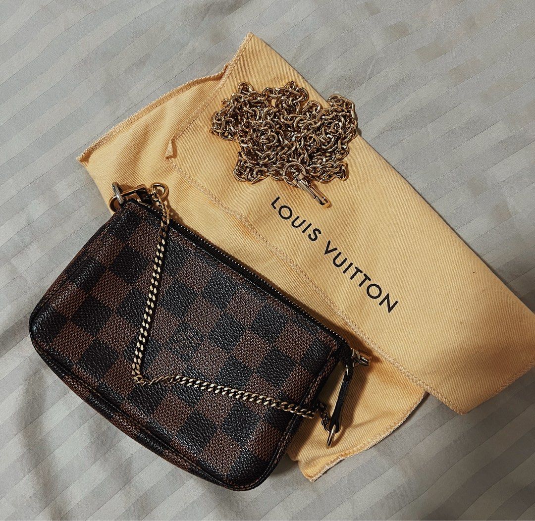 LV Mini Pochette with Gold Chain Sling, Luxury, Bags & Wallets on Carousell