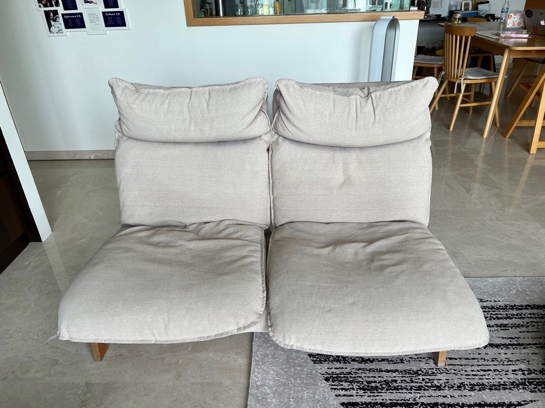 Muji High Back Reclining Sofa 2Seater, Furniture & Home Living