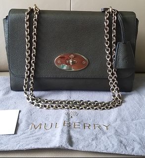 Mulberry Lily Medium Glossy Goat Evergreen Olive Shoulder Crossbody Bag