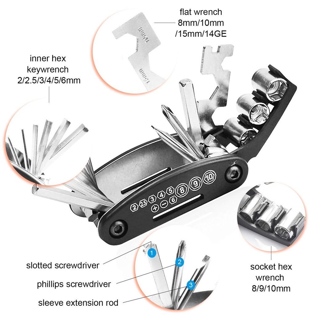 Multipurpose Bicycle Tool Multi Bike Allen Key Repair Set Hexagon