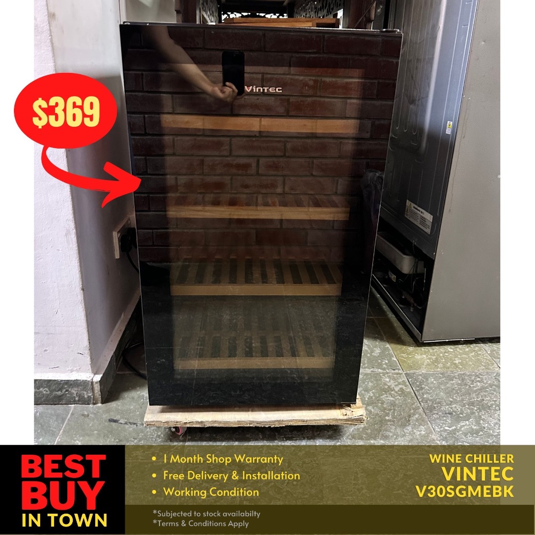 MUST BUY VINTEC 35 Bottles Single Zone Wine Chiller V30SGMEBK TV Home Appliances Kitchen Appliances Wine Cellar Storage on Carousell
