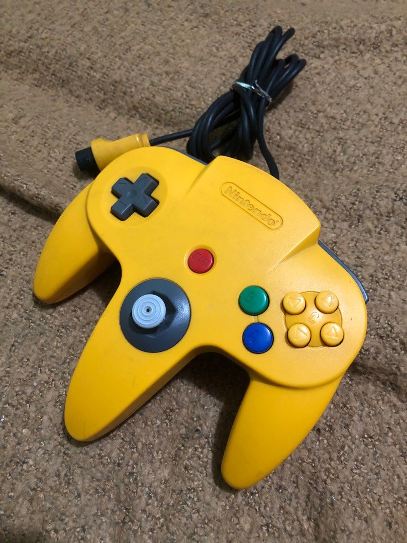 N64 yellow variant controller, Video Gaming, Gaming Accessories ...