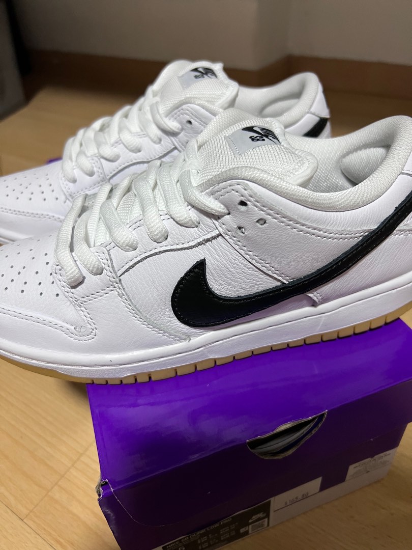 US 6.5] Nike SB Dunk Low White Gum , Men's Fashion, Footwear