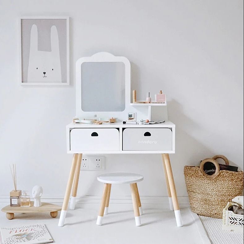 Childrens wooden deals vanity table