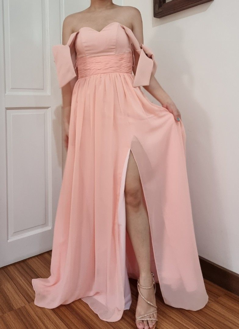 Peach color dress for ninang online