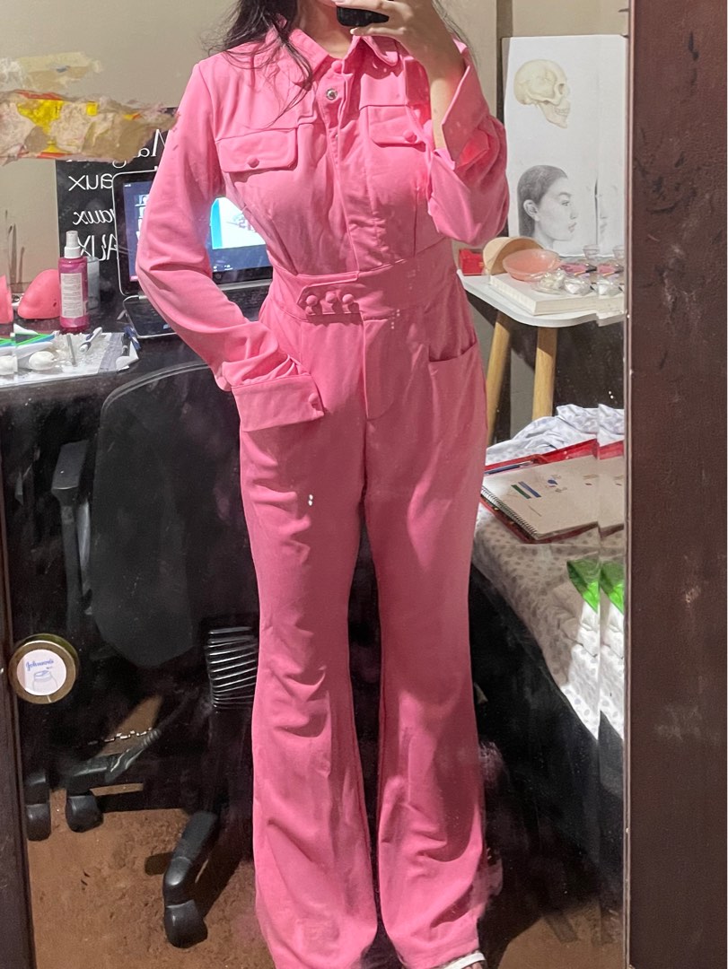 Pink Jumpsuit, Women's Fashion, Dresses & Sets, Jumpsuits on Carousell