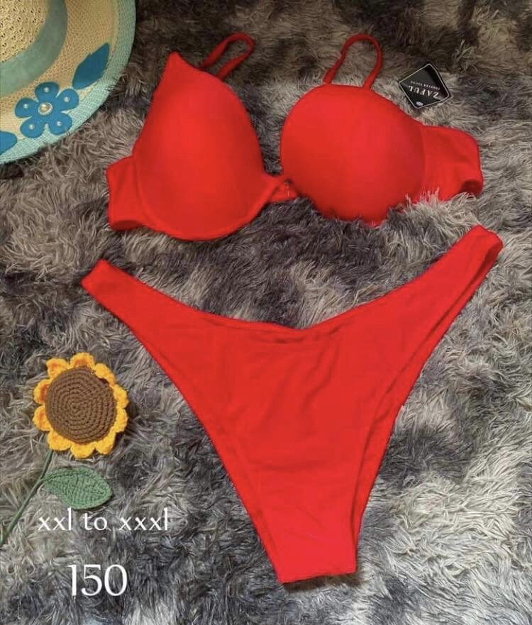 plus size swim suit 2 pc red bikini push up, Women's Fashion, Swimwear ...