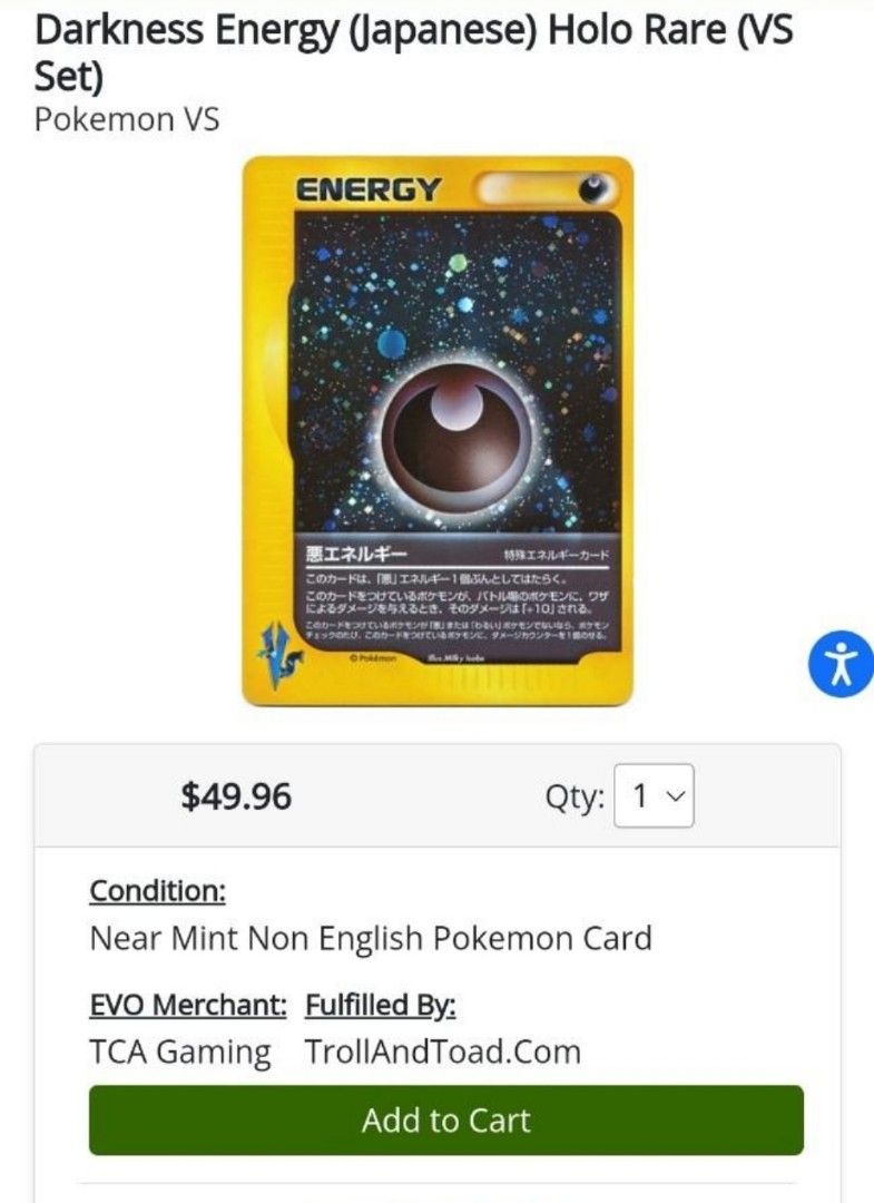 Pokmon TCG - vintage darkness energy double swirl - Japanese holo rare VS  set, Hobbies & Toys, Toys & Games on Carousell