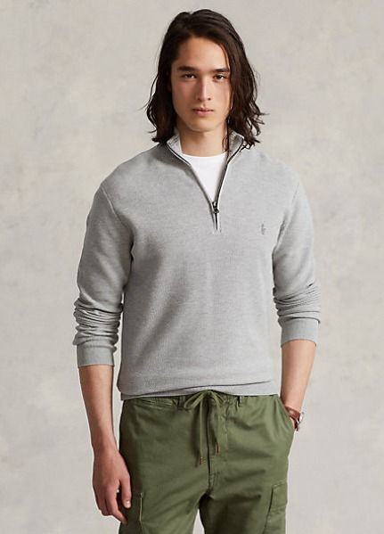 Ralph lauren cotton best sale half zip pullover