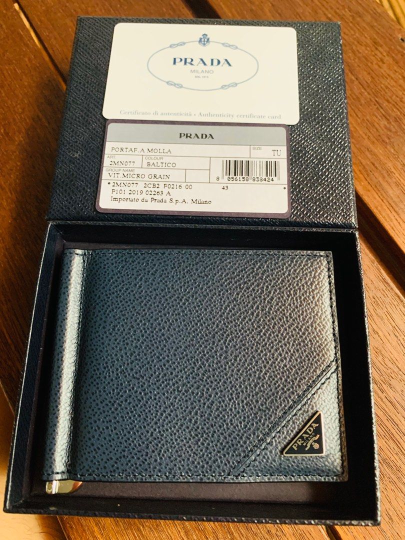 Prada - Saffiano Leather Wallet With Money Clip