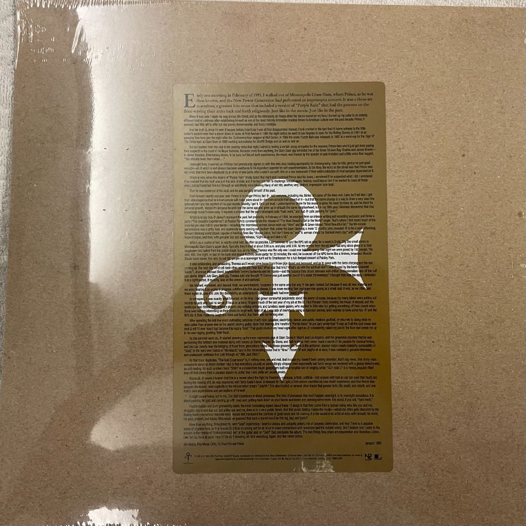 Prince – The Gold Experience, Brand New 2X RSD Gold Vinyl LP, Legacy –  19439953161, 2022, USA