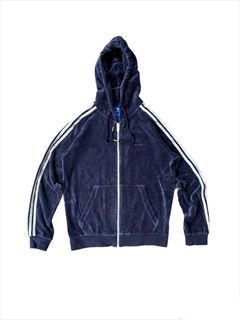 Rare adidas zip velour hoodie second preloved
