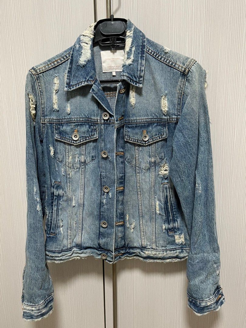 Frayed denim on sale jacket zara