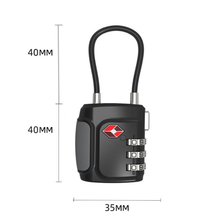 Safety Lock Customs Password Padlock Wire Rope Zinc Alloy (H0292 ...